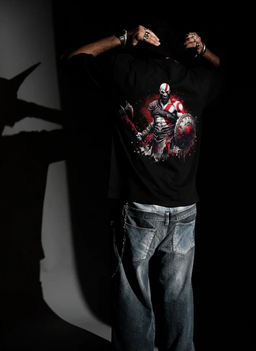 Oversized  God of War Axe Graphic T-Shirt